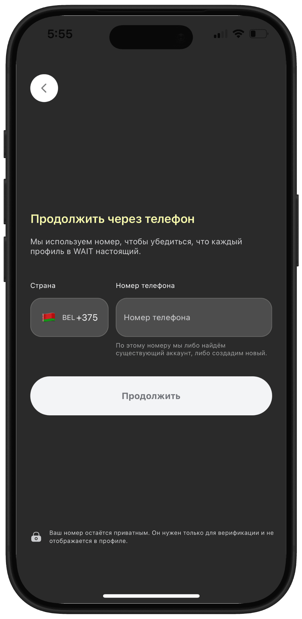 Вход по телефону